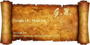 Gombik Maxim névjegykártya